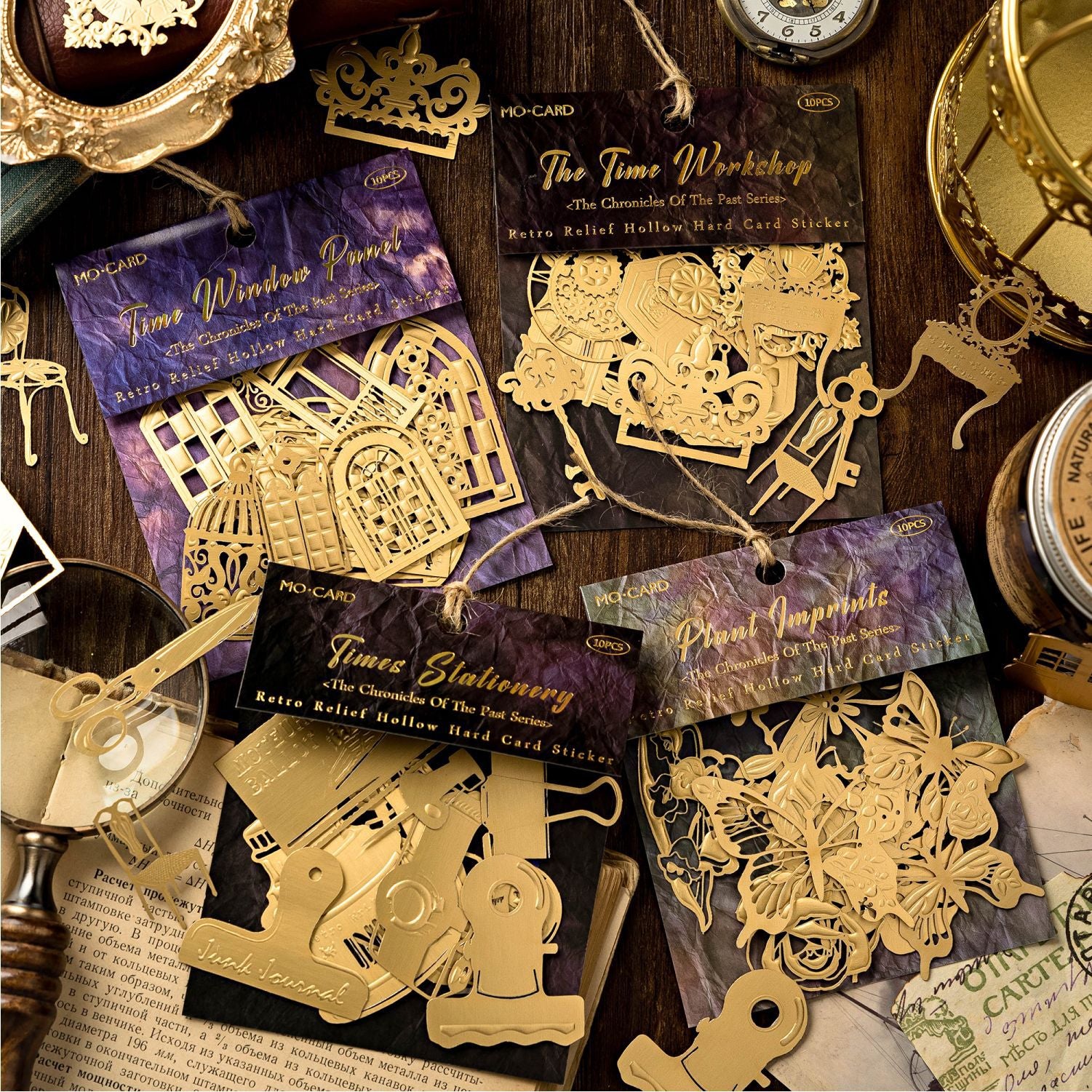 10 Pcs Embossed Cutout Scrapbook Paper LNSJ