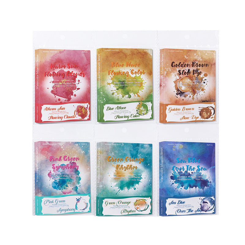 30 Pcs Paint Splash PET Stickers SCBWG