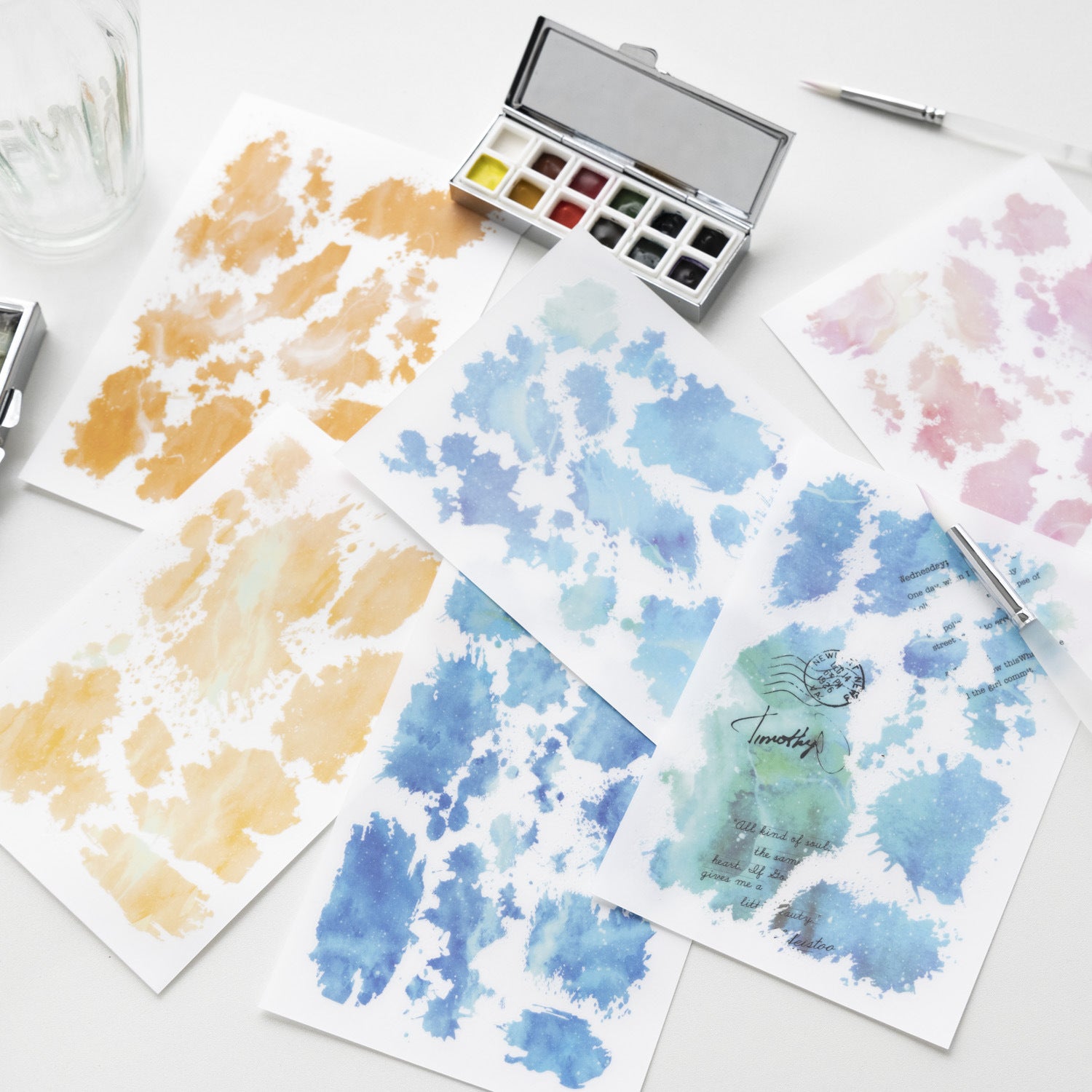 3 Pcs Watercolor Transfer Stickers SCHJ