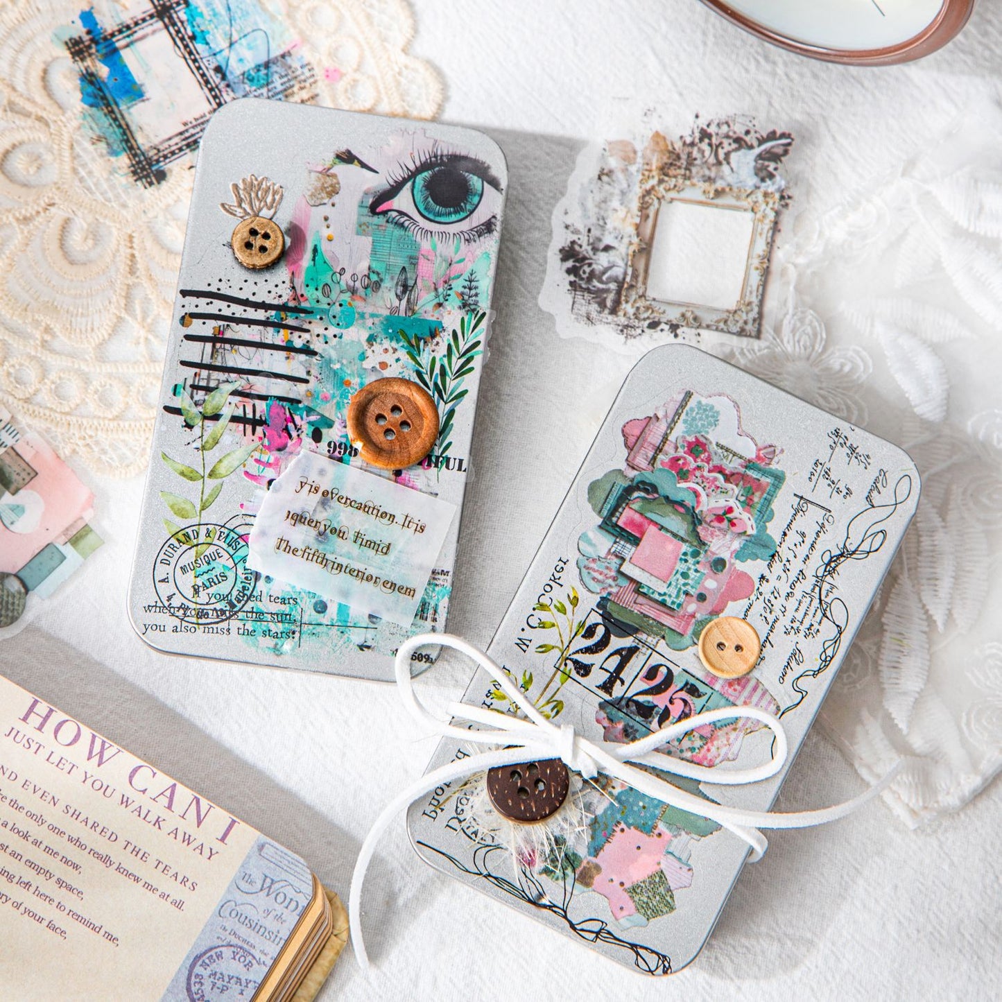 15 Pcs Vintage Collage PET Stickers LSRJ