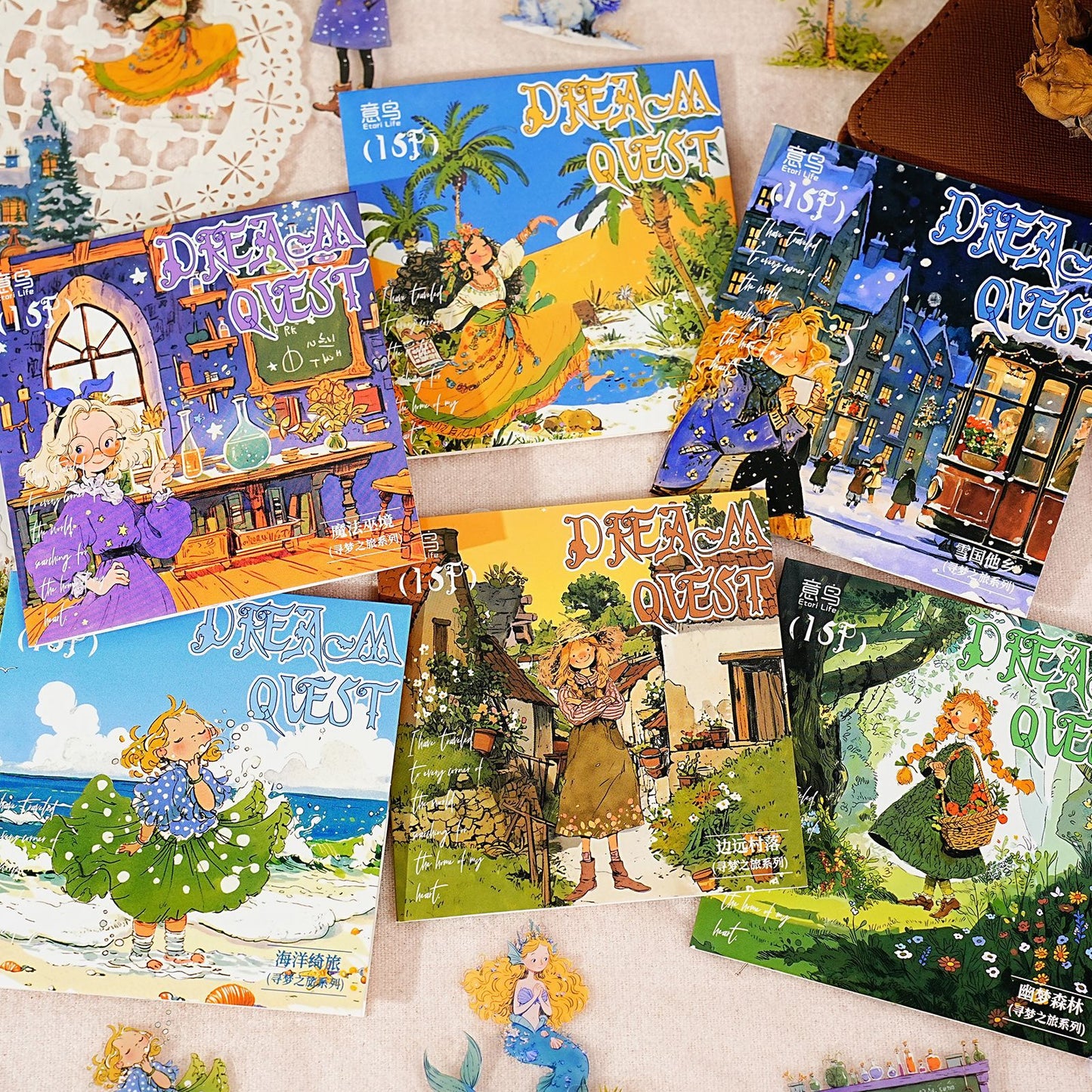 15 Pcs Dreamy Girl PET Stickers XMZL