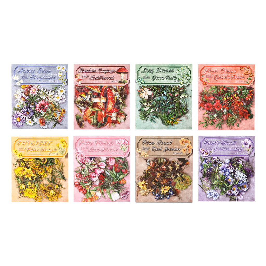 30 Pcs Flower PET Stickers FHJM