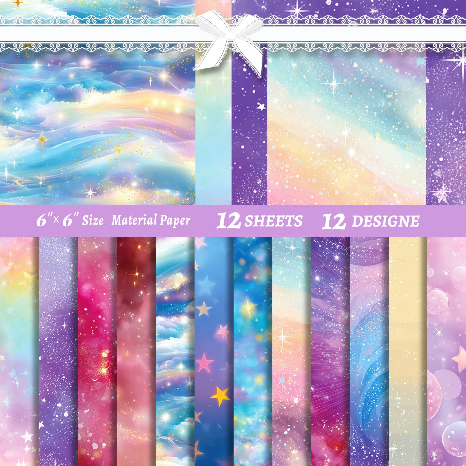 6 inch Starry Scrapbook Paper Pad PA819