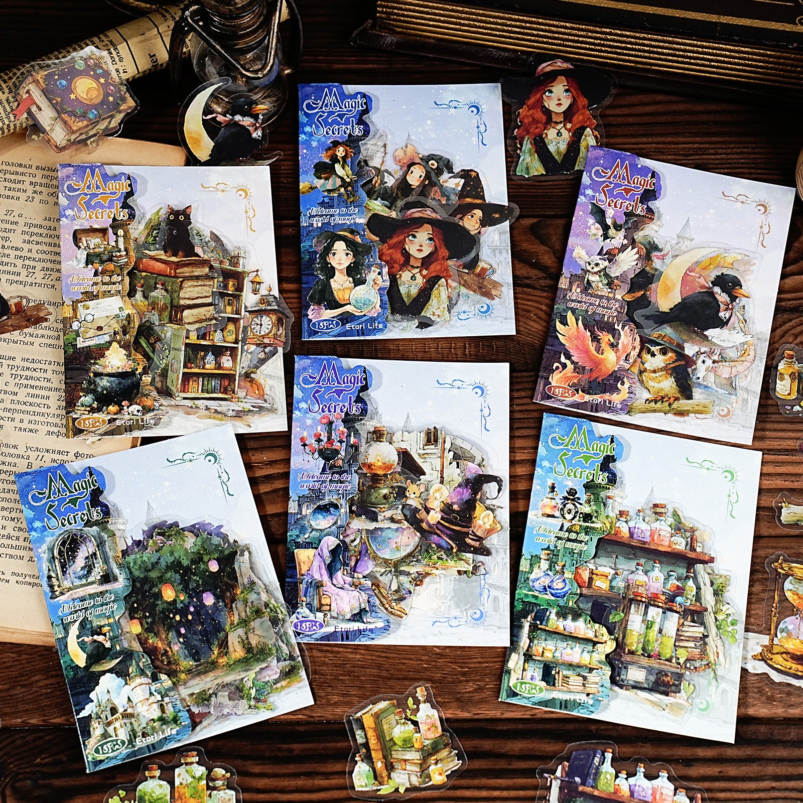 15 Pcs Gothic Magic PET Stickers MFMZ