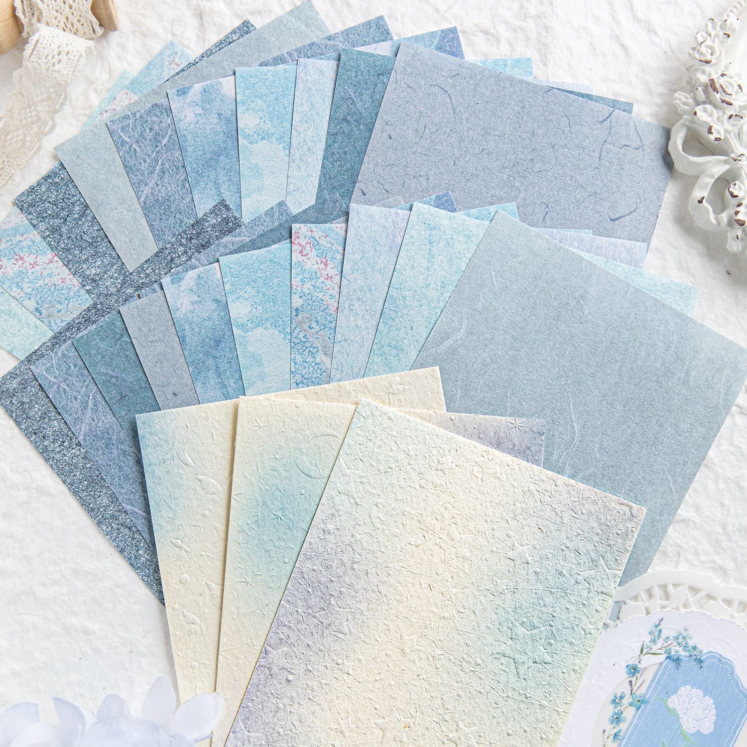 23 Pcs Rainbow Color Textured Paper SCSH