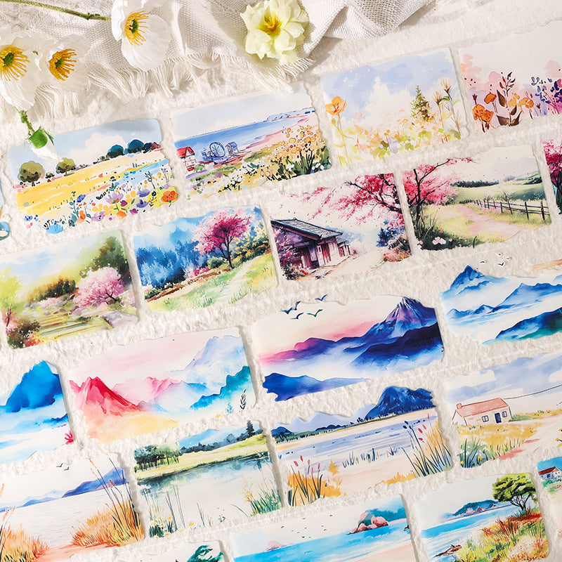 4 Rolls Landscape PET Stickers Tape LYLY