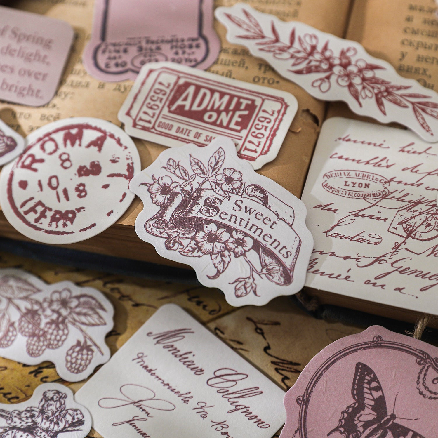 25 Pc Vintage Journal Stickers JNYJ