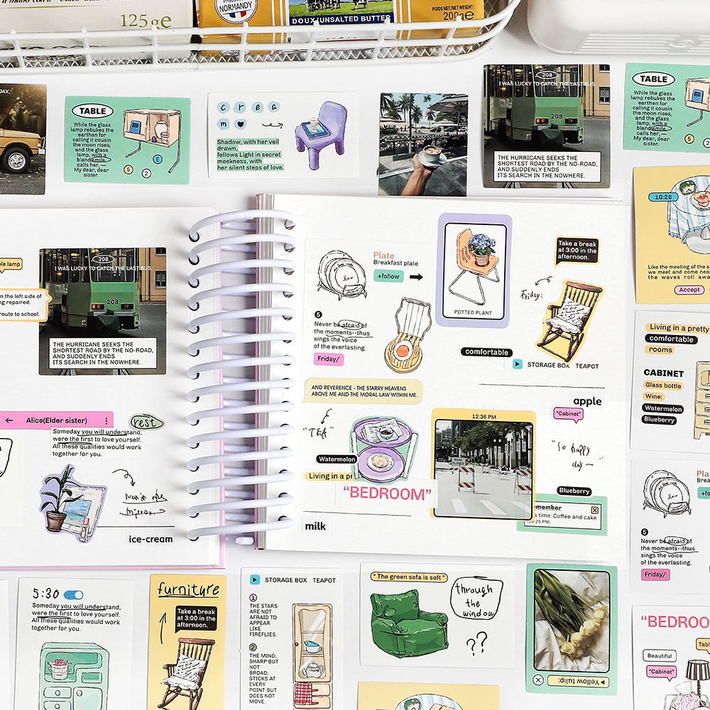 40 Pcs Lifestyle Journal Stickers MMRZ