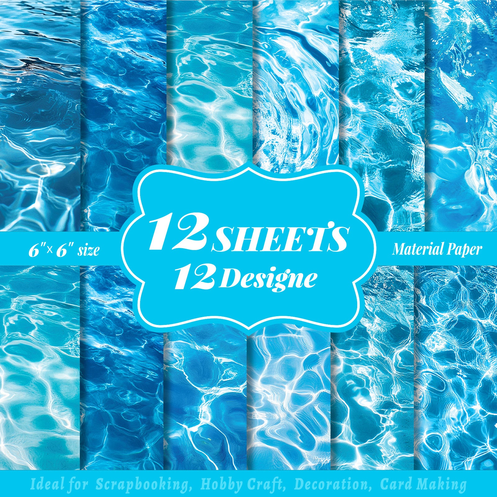 6 inch Water Texture Scrapbook Paper Pad PA837