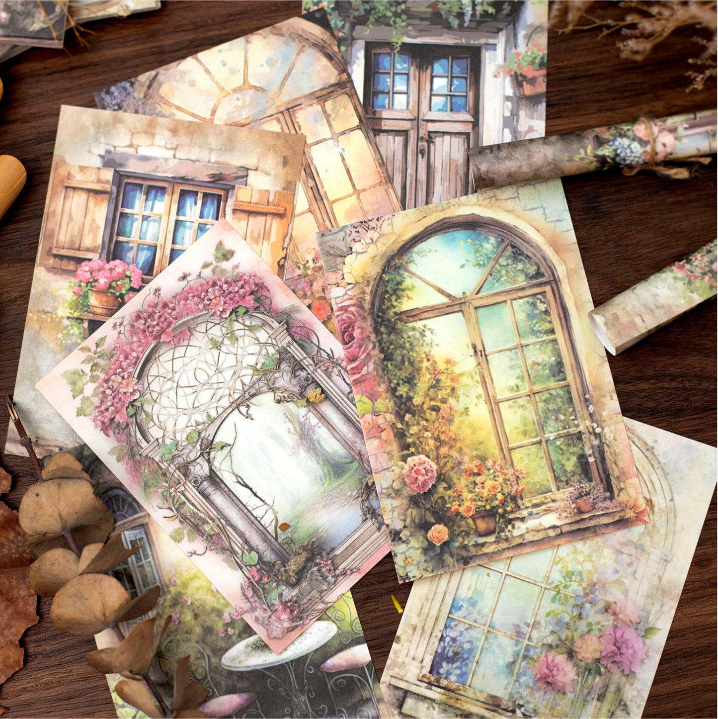 40 Pcs Door Theme Scrapbook Paper MWZJ