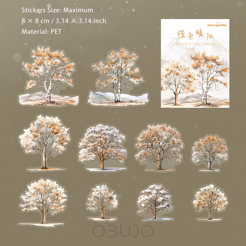 20 Pcs Winter Tree PET Stickers XZSY