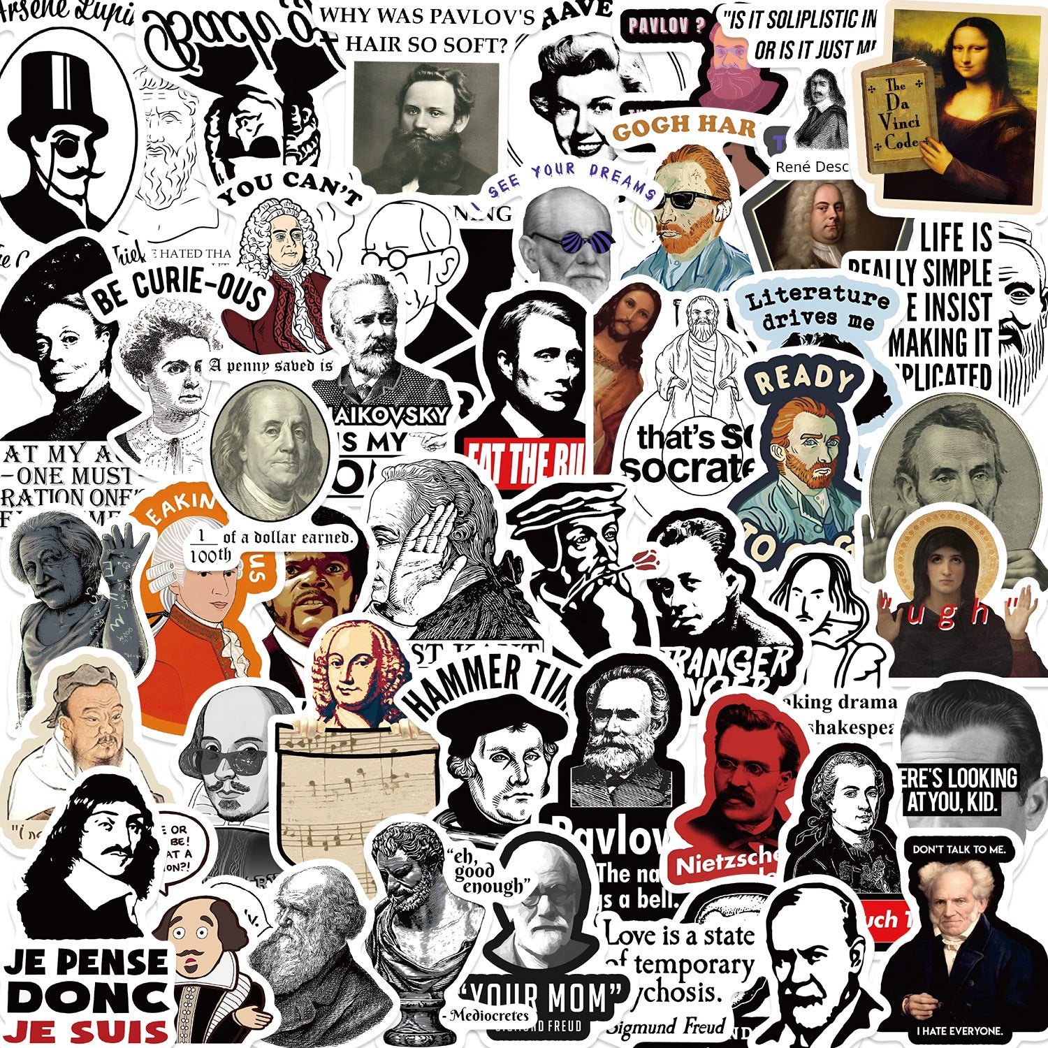 50PCS Funny Sarcastic Meme Vinyl Stickers FUN03