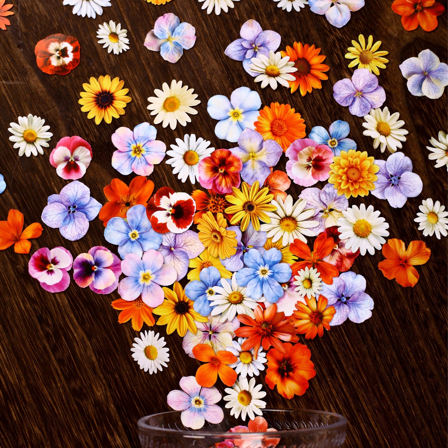 25 Pcs Flower Cardstock Stickers DDXL