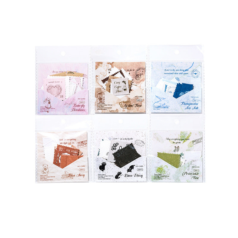 20 Pcs Embossed Postage Stamp Stickers ZJYP