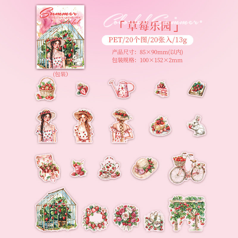 20 Pcs Summer PET Stickers BFXR