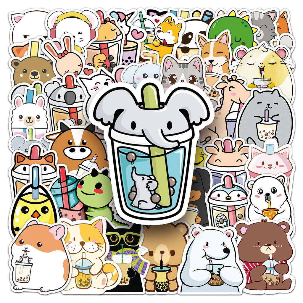 50 Pcs Vinyl Milk Tea Stickers WNC298