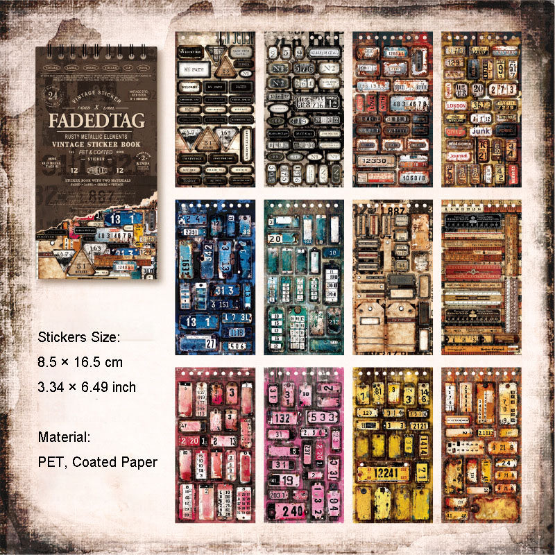 24 Sheets Vintage Lable Stickers TSBQ