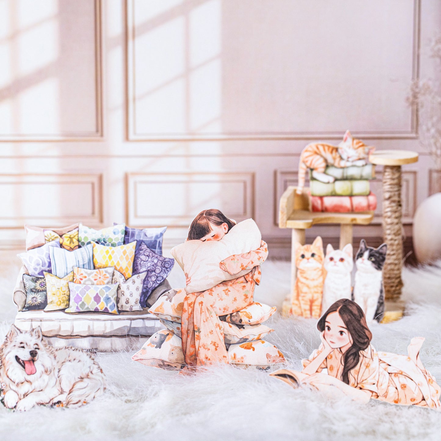 100 Pcs Home Girl PET Stickers TPJH