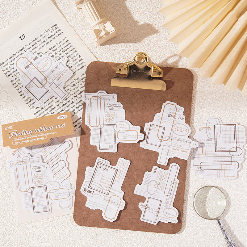 10 Pcs Vintage Collage Washi Stickers SGZY