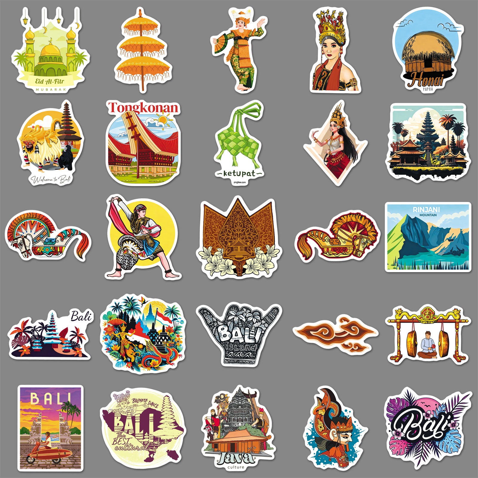 50Pcs Indonesia Travel Vinyl Stickers TRV16
