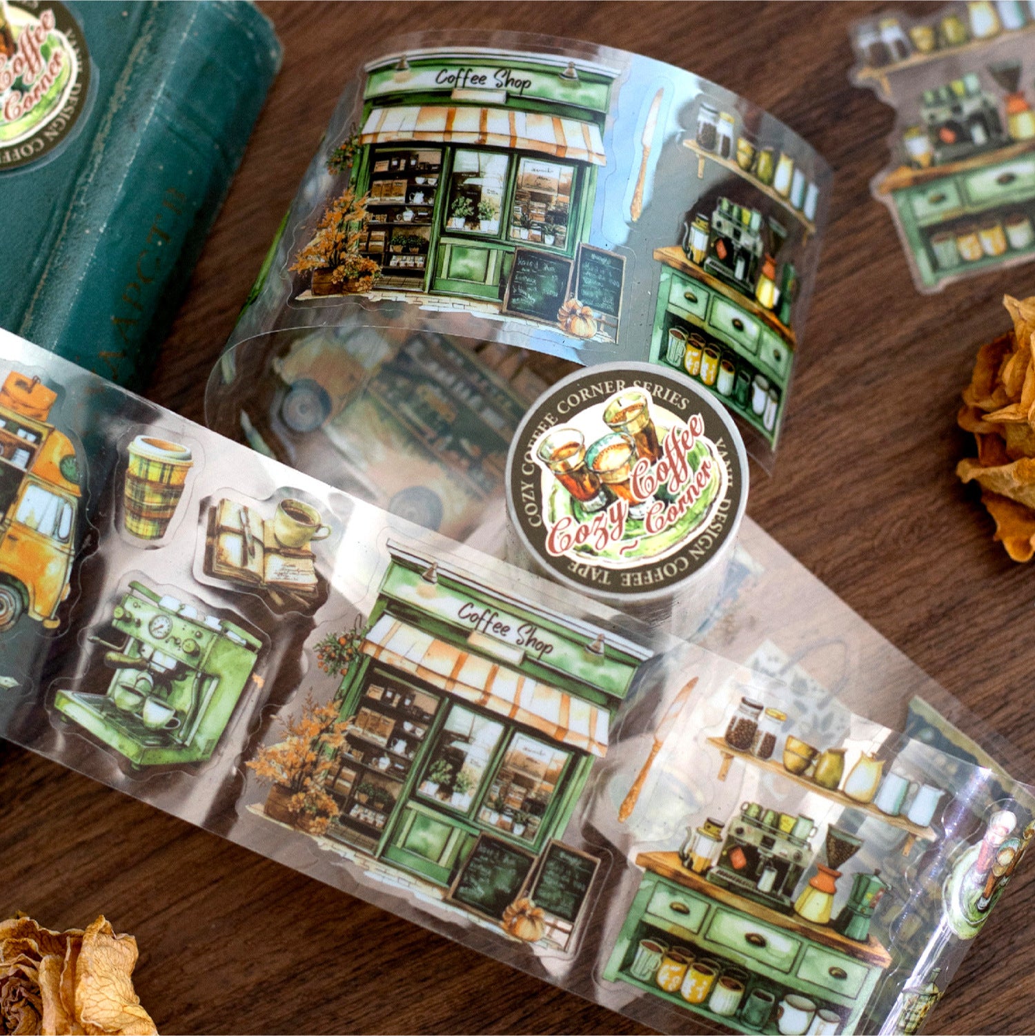 1 Roll Coffee Themed PET Tape SSKFJ