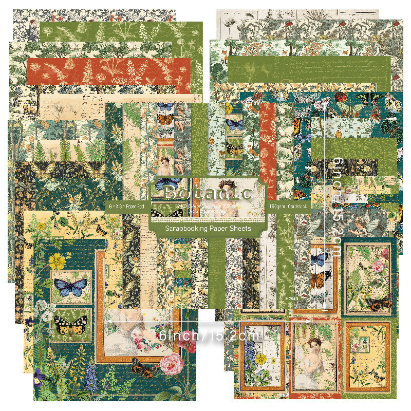 6 inch Botanic Scrapbook Paper Pad SKP543