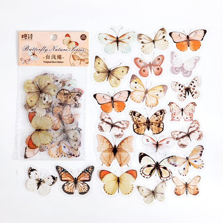 40 Pcs Buttefly PET Sticker Pack HDZRB