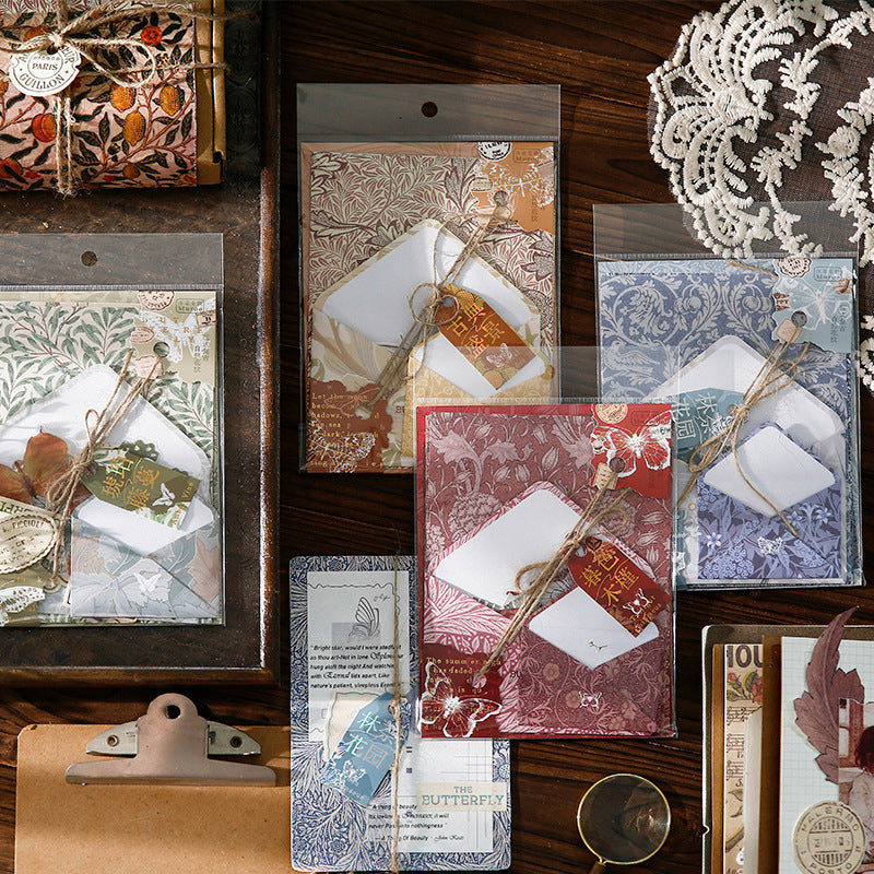 30 Pcs Vintage Stickers and Paper Kit MLSHD