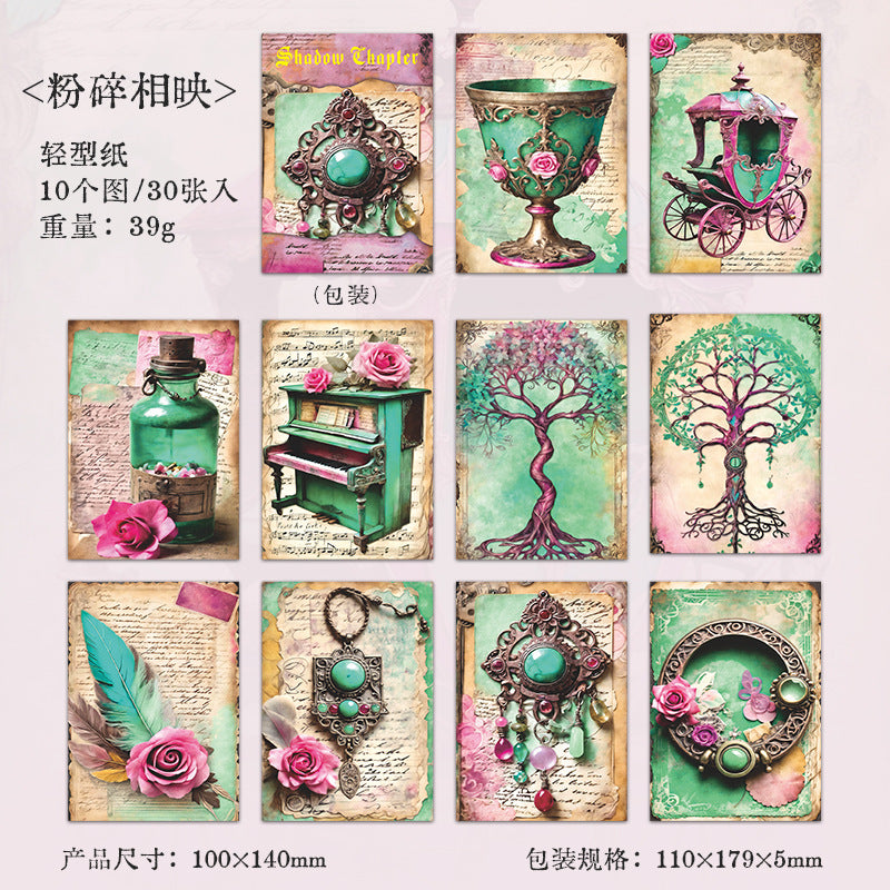 30 Pcs Gothic Vintage Scrapbook Paper AYPZ