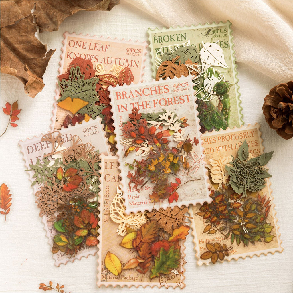 40 Pcs Cutout Paper and Stickers Kit SZYX