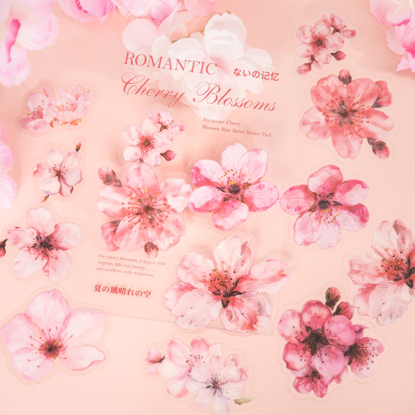 20 Pcs Cherry Blossom PET Stickers XHYHY