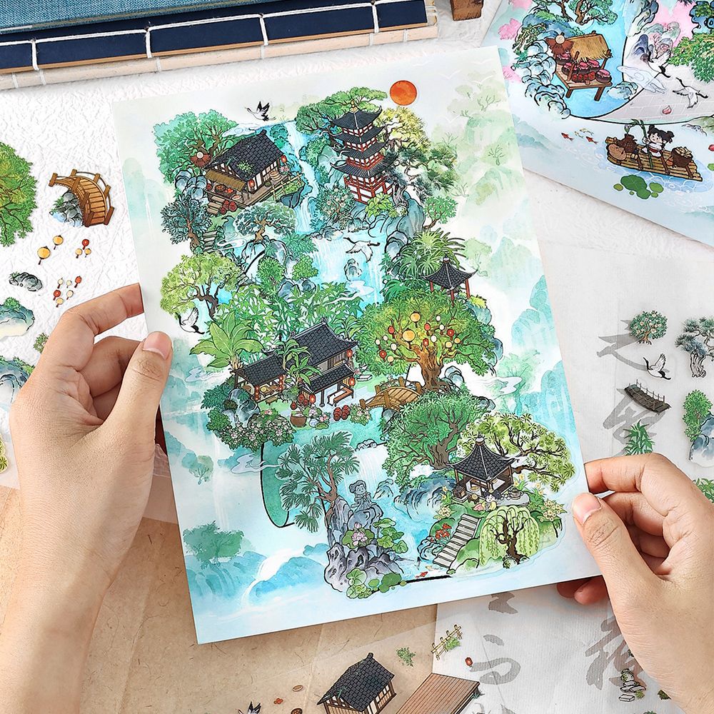 Classsic 3D Landscape Sence Stickers Kit SZSS