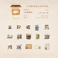 30 Pcs Coffee Theme PET Stickers KFSJ
