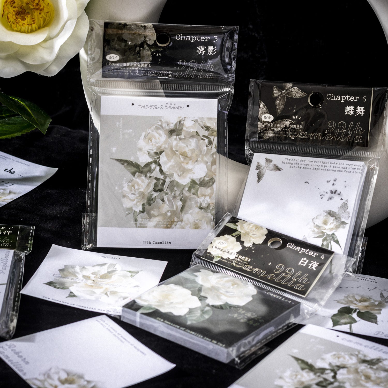 80 Pcs White Flower Notepad SCHX