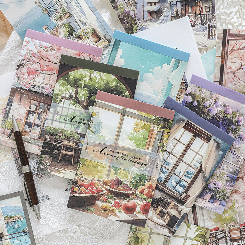 30 Pcs Window Themed  Scrapbook Paper FJYY