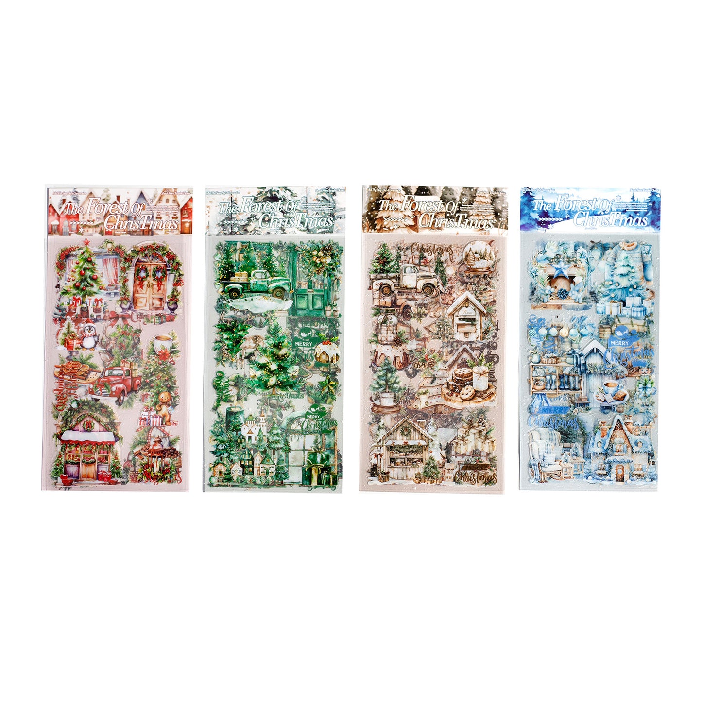 6 Sheets Christmas Themed PET Stickers SDSL