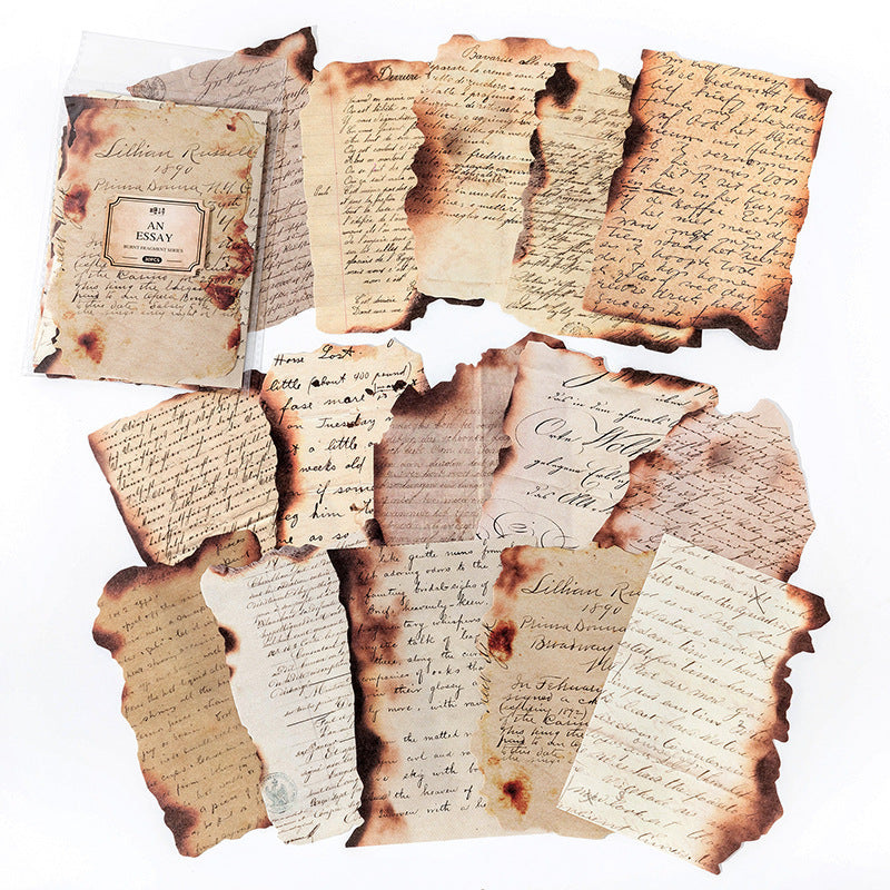 30 Pcs Manuscript Scorched Fragment Paper Pack