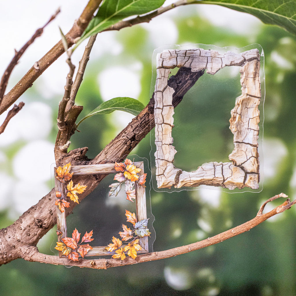 10 Pcs Wooden Frame PET Stickers SYMK