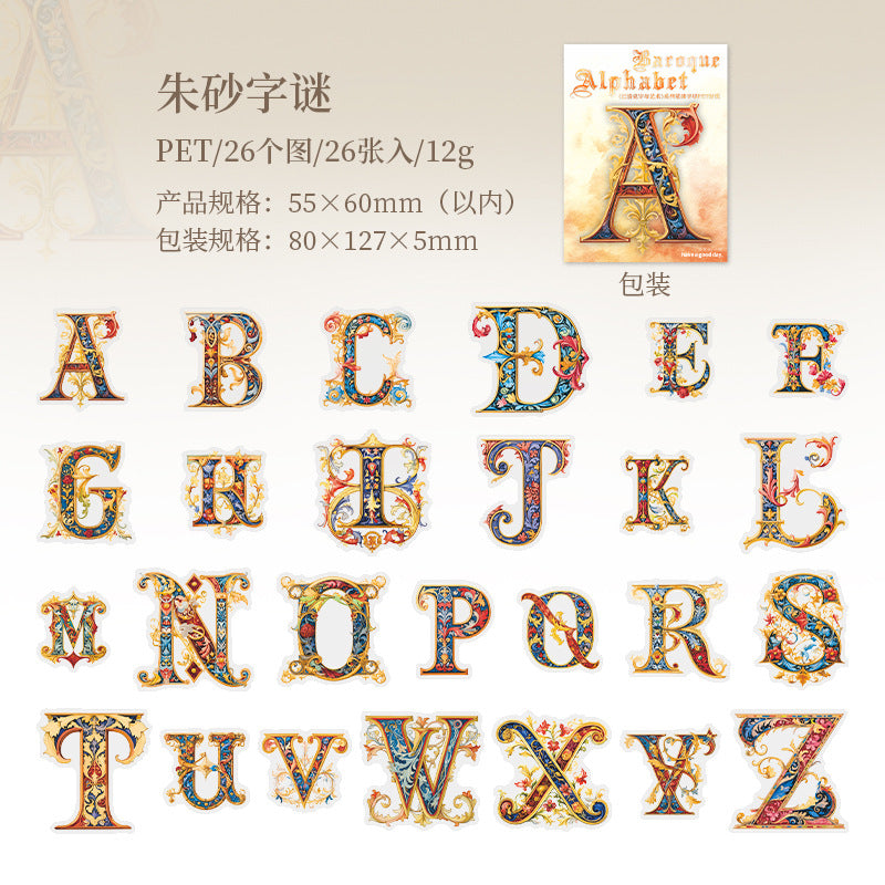 36 Pcs Letter PET Stickers ZMYS