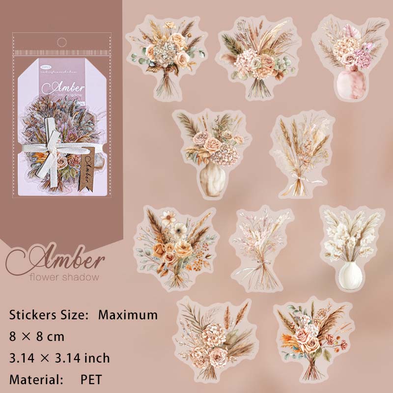 20 Pcs Flower Branches PET Stickers HPHY