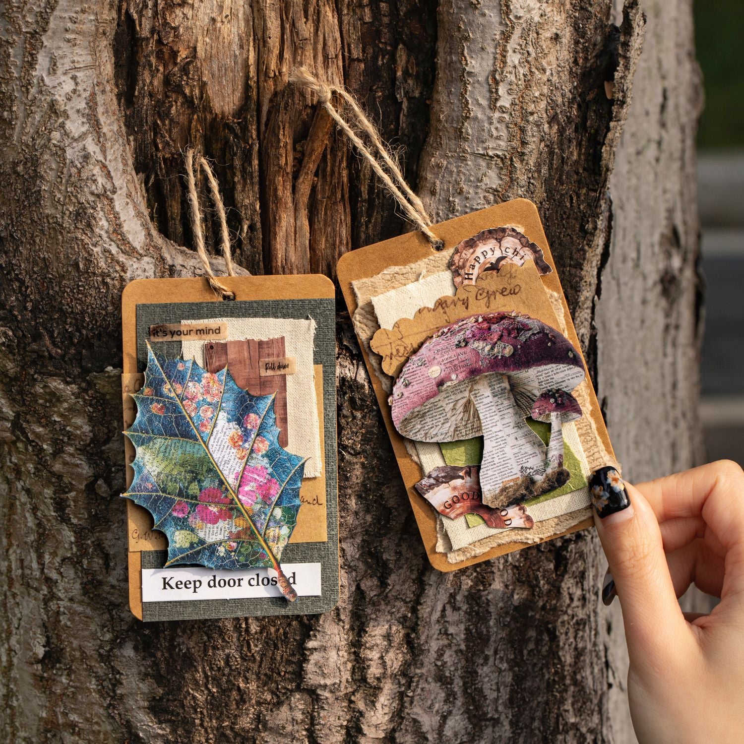 10 Pcs Natural Handmade Themed Stickers SZYQ