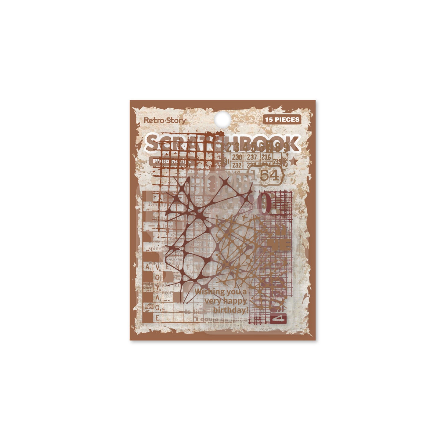 15 Pcs Vintage PET Stickers BGBC