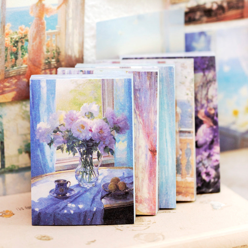 100 Pcs Oil Painting Scrapbook Paper YDRL
