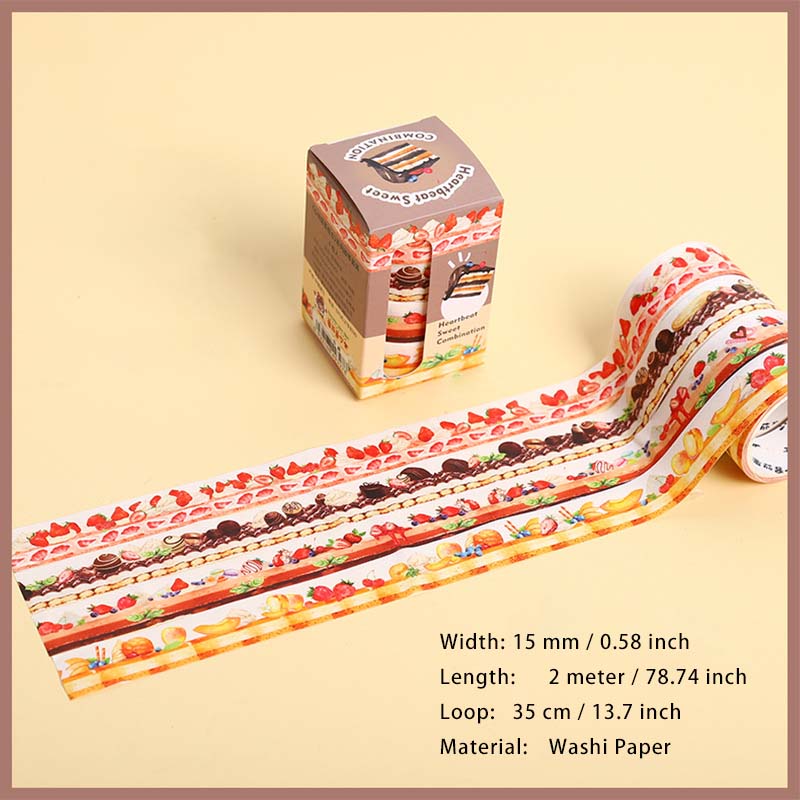 4 Rolls Cake Theme Washi Tape Set XDTMZH