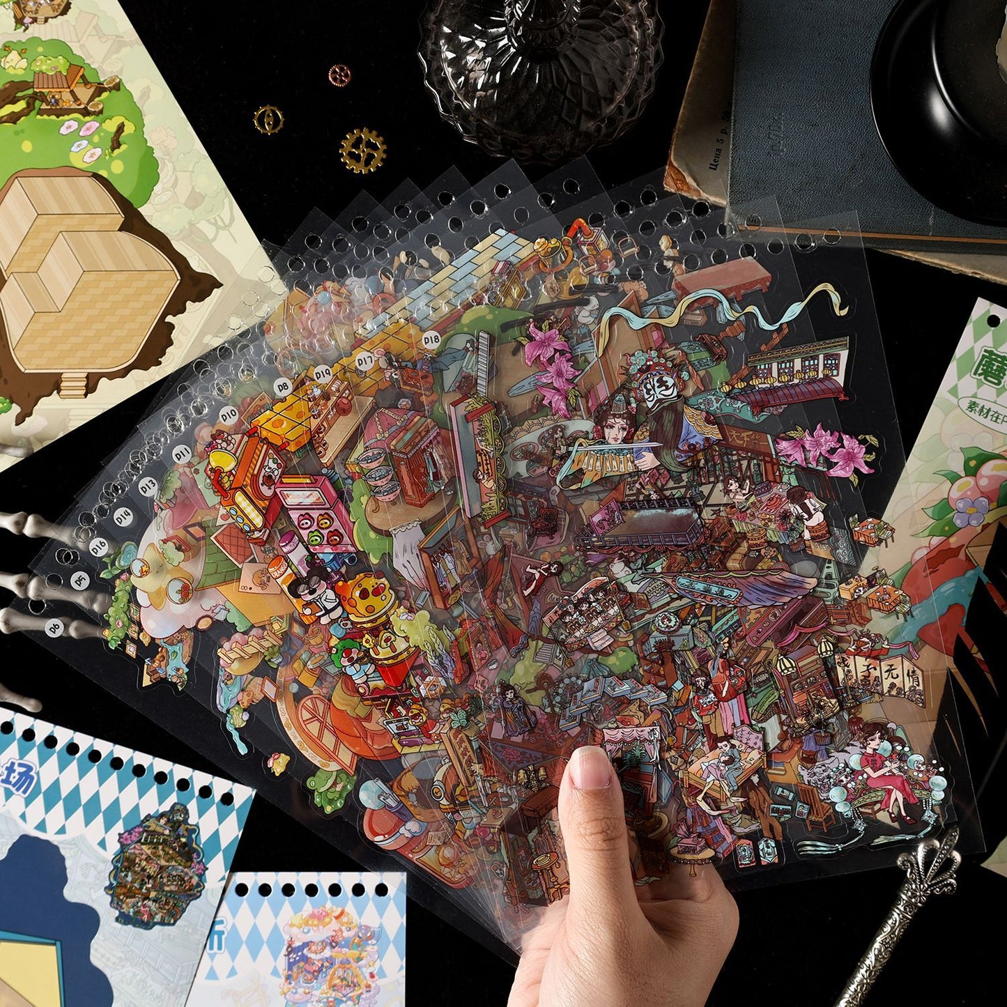 20 Sheets 3D Scene DIY Stickers Book MNRS