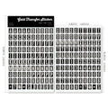 2 Sheets Waterproof Rub on Stickers - Minimalist Letter