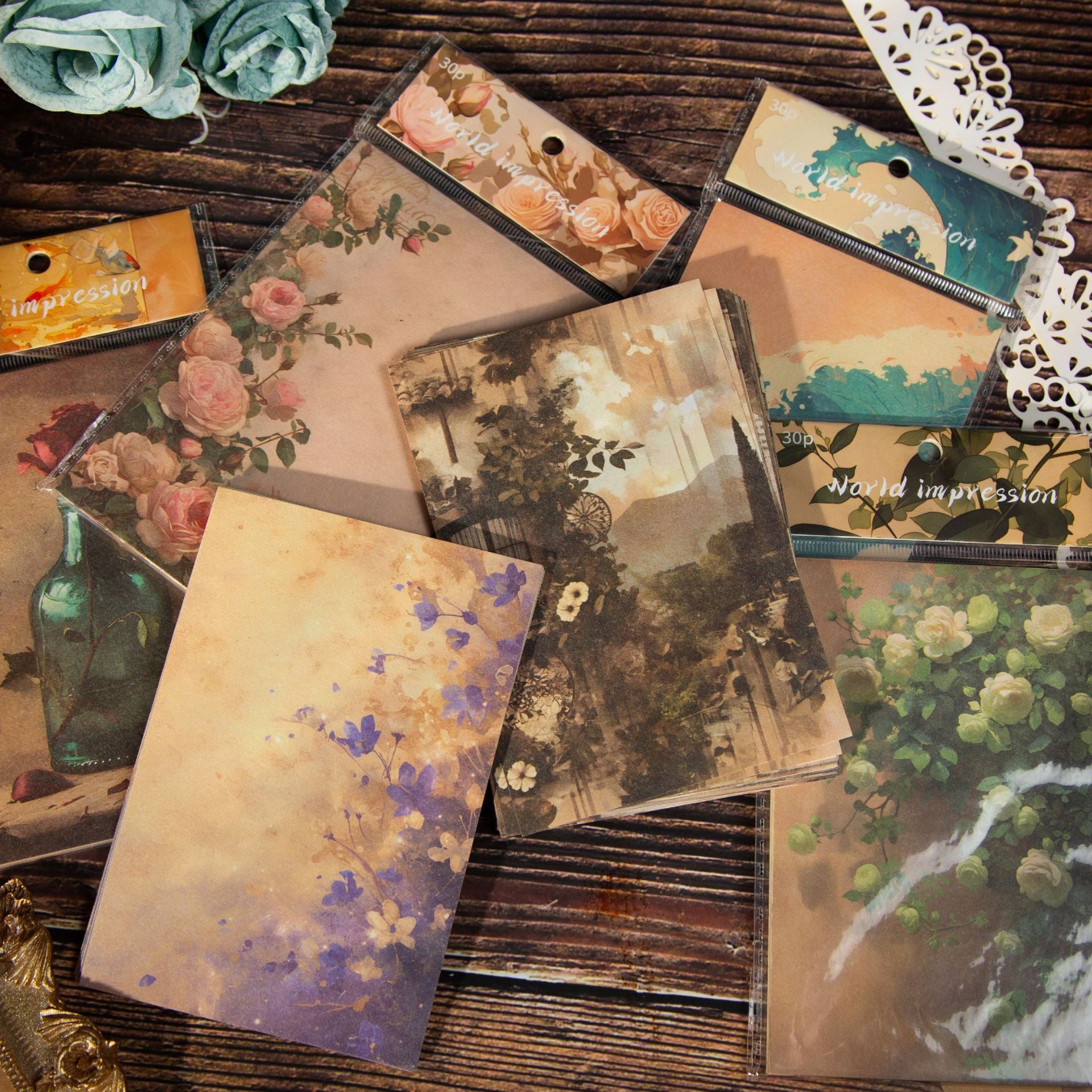 30 Pcs Vintage Background Paper SJYX
