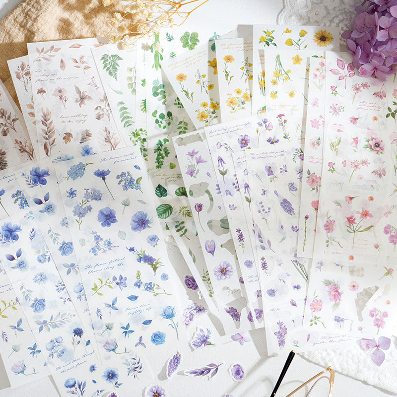 4 Pcs Die Cut Plant Stickers LCHX