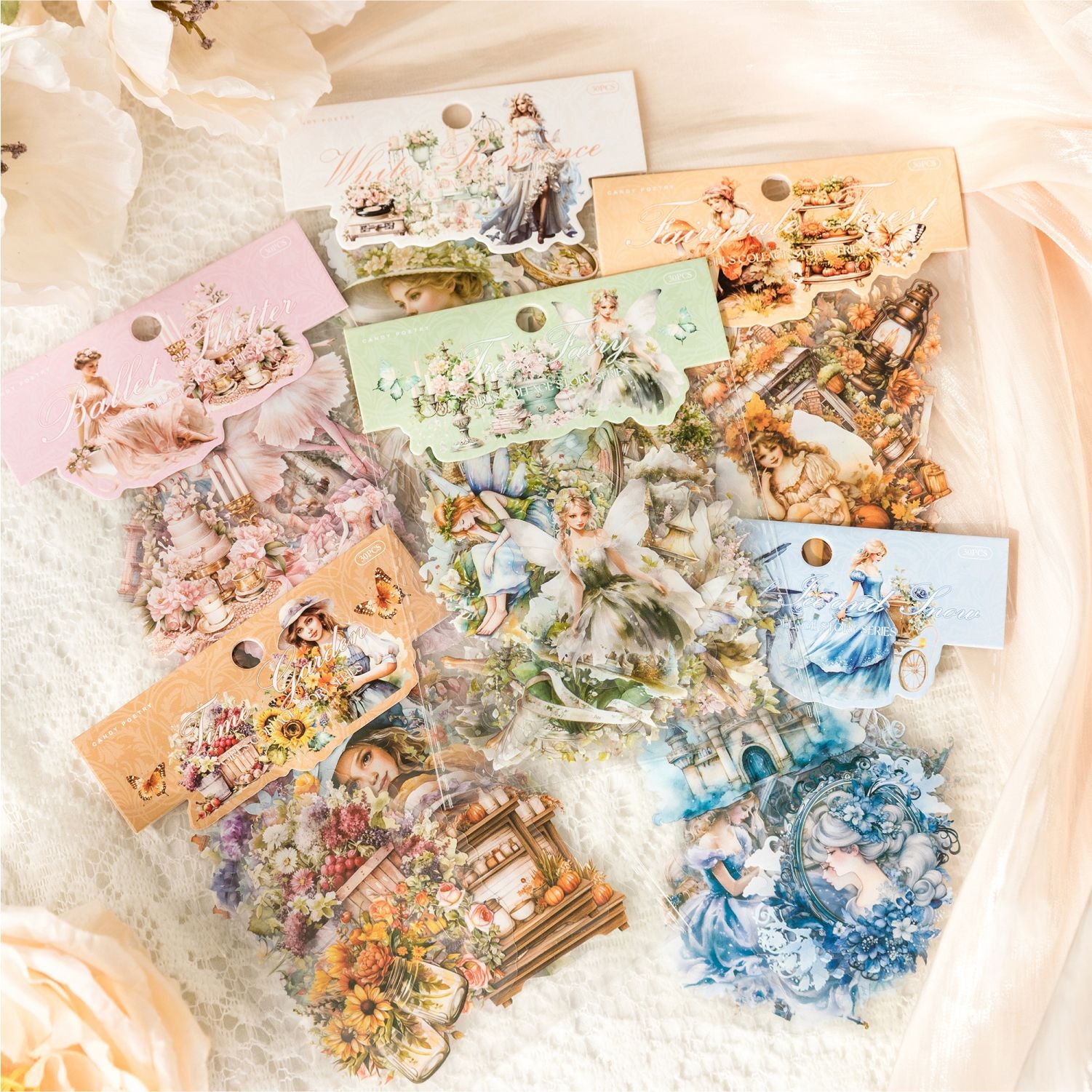 30 Pcs Fairy Girl PET Stickers SNPTWY