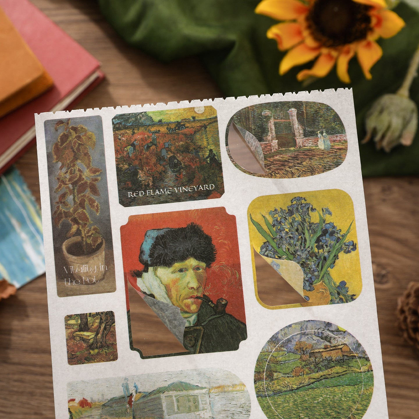 A5 Mixed Material Sticker Book - Van Gogh Impression